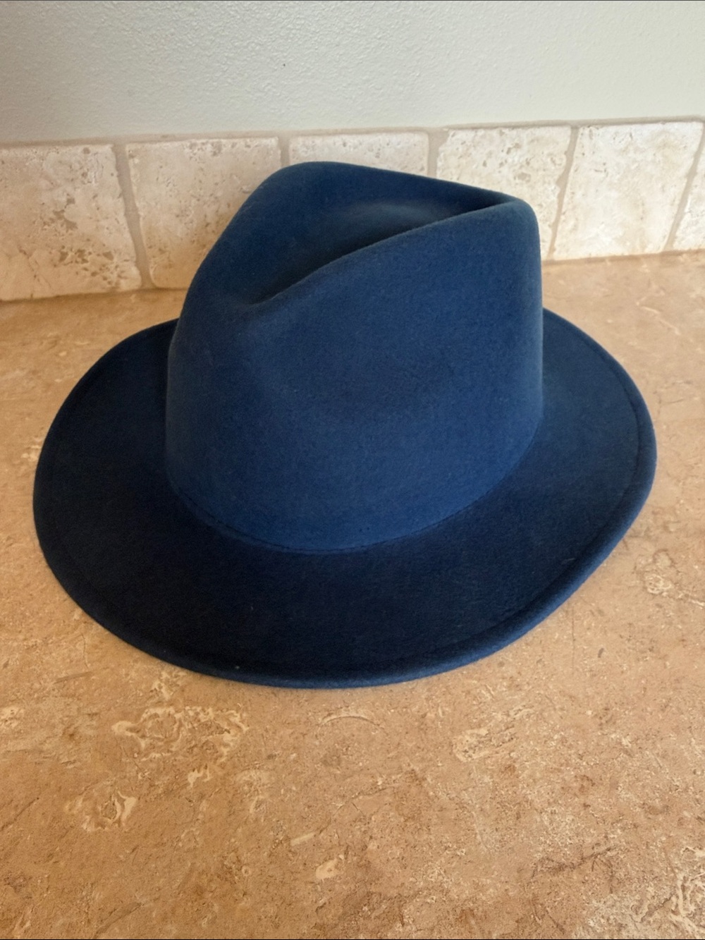 Brixton Messer Blue Wool Felt Fedora Hat